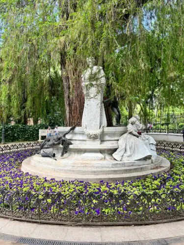 Becquer monument in the Park of Maria Luisa Seville