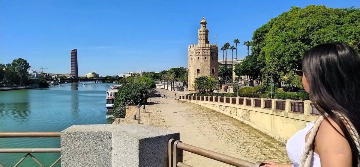 Guadalquivir river view in Seville Spain